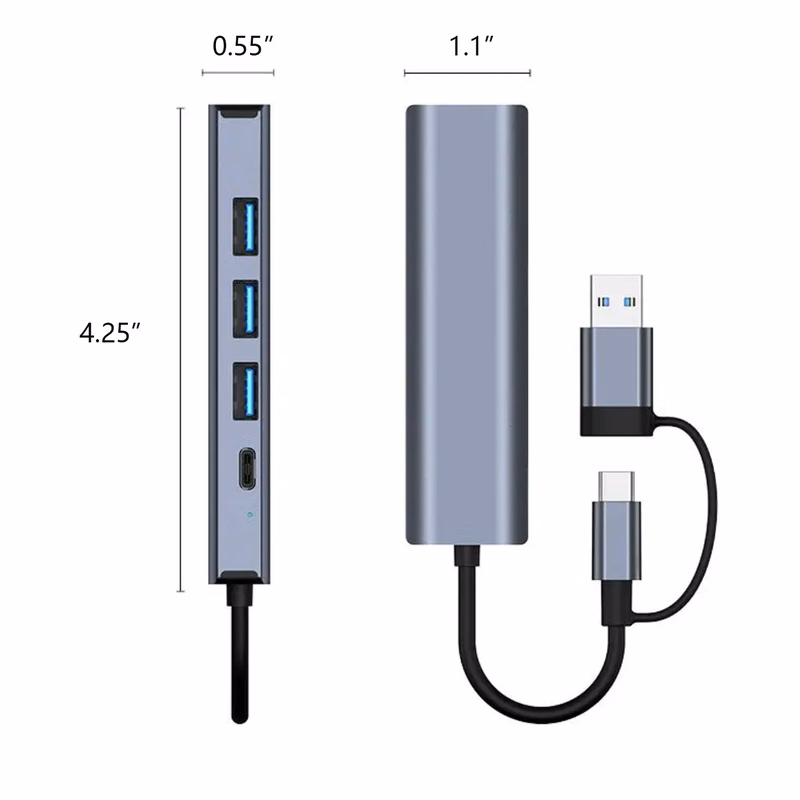 5 In 2 TYPE-C USB 3.0 Docking Station OTG Adapter Ports Hub