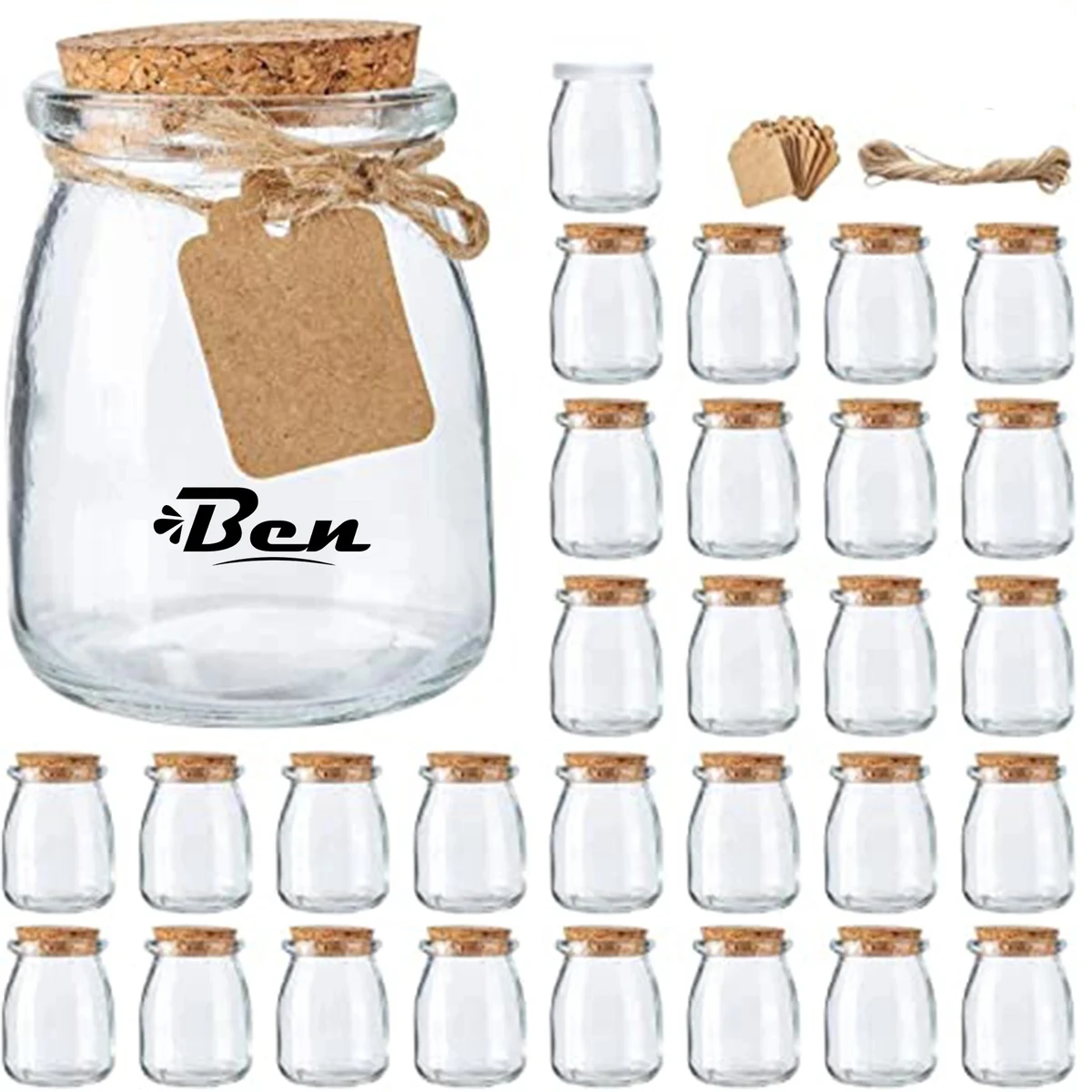 7 Oz Glass Favor Jars With Cork Lids 1