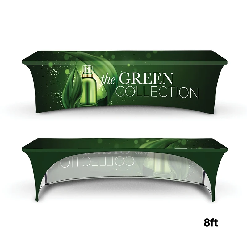 DisplaySplash 8' RPET Stretch Open Back Table Cover 1