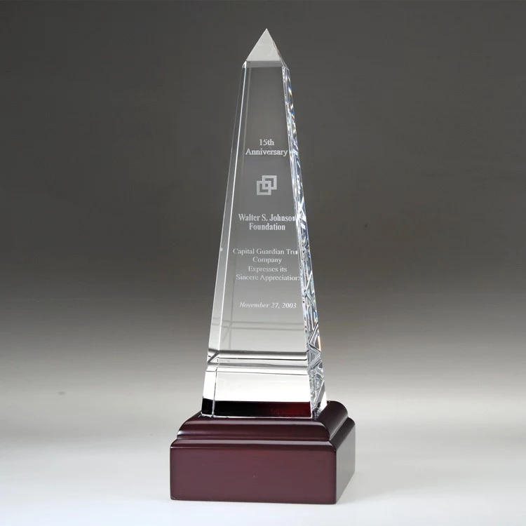 12" Grooved Obelisk Crystal Award_D139CA 1