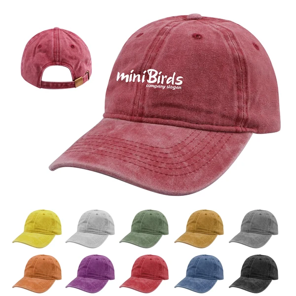 Pigment Dyed Washed Distressed Dad Cap 1