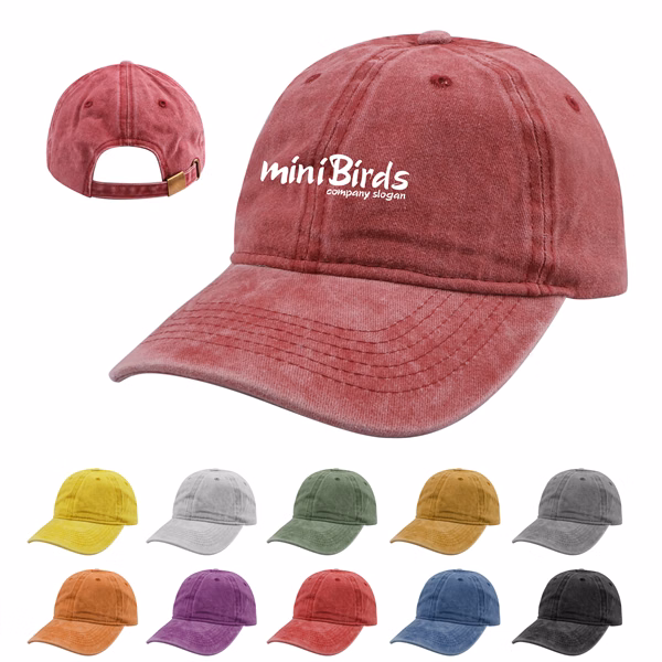 Pigment Dyed Washed Distressed Dad Cap