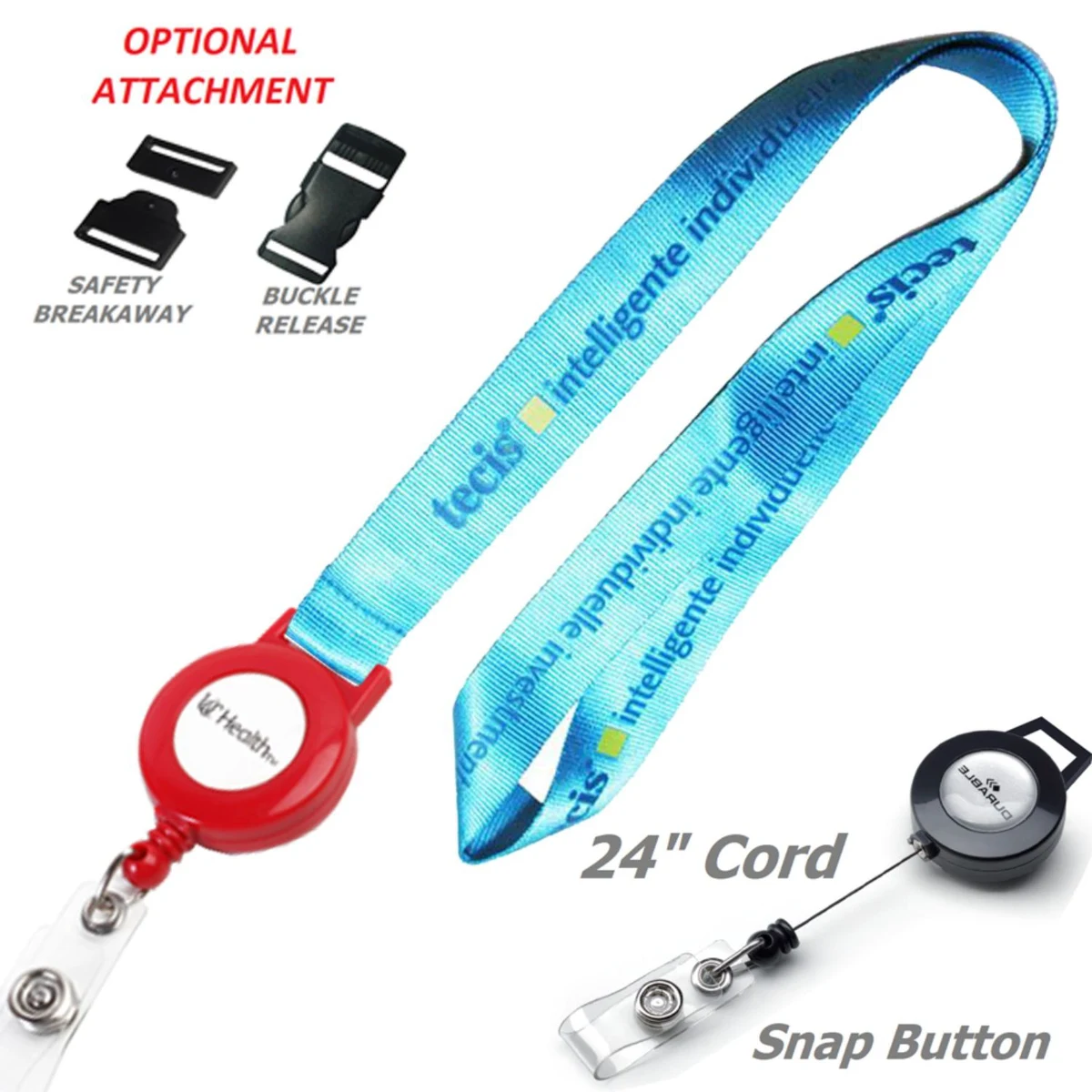Nylon Lanyards w/ Retractable Reel Combo 1