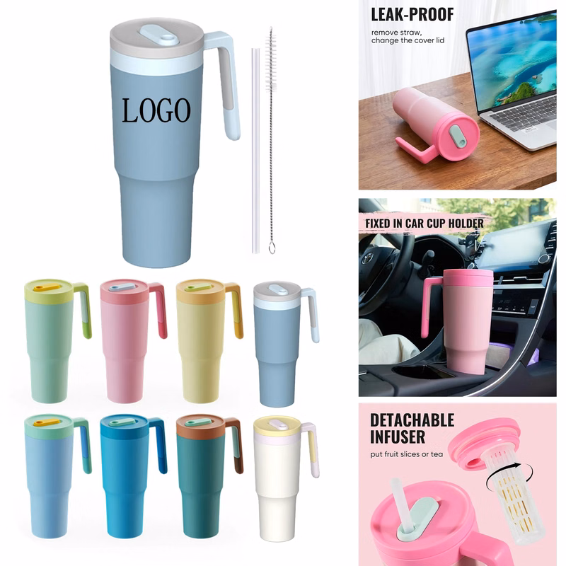 New 40oz Straw Cup with Handle