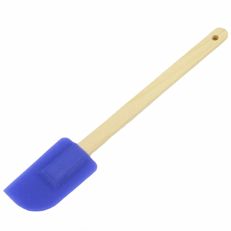 Wooden Handle Spatulas - Silicone Blue & Red