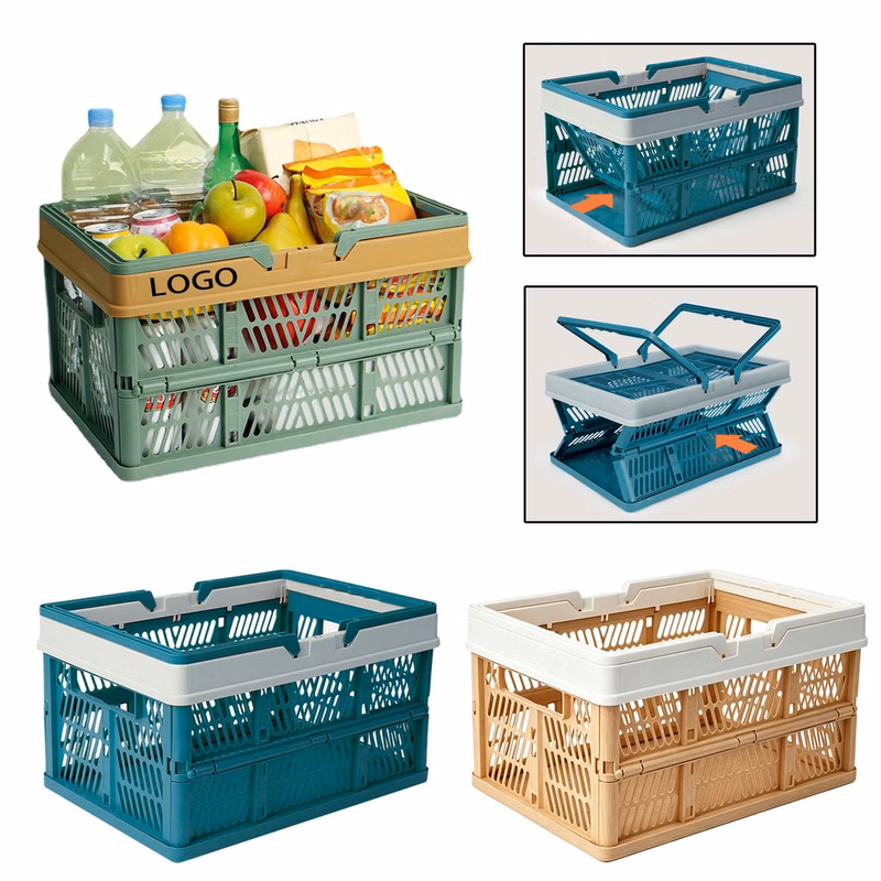 Portable Foldable Basket With Handle