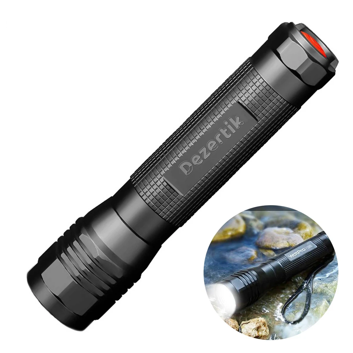 High Power Zoomable LED Flashlight - IP67 Waterproof & 4*AA 1