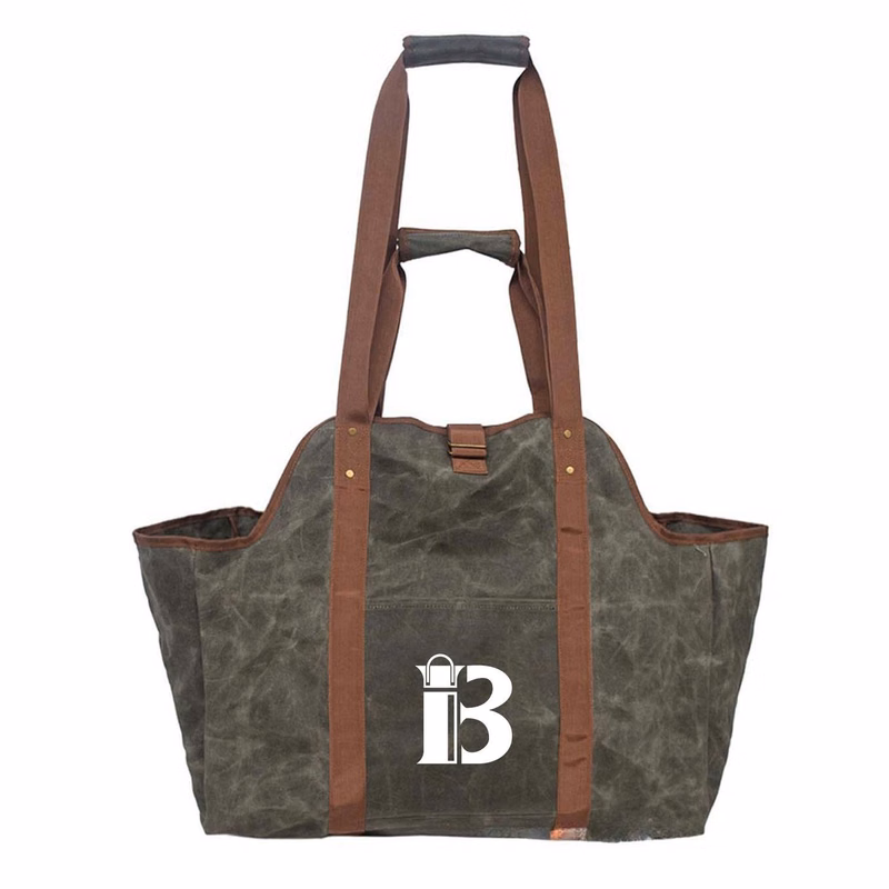 Large Capacity Waxed Canvas Logging Storage Bag