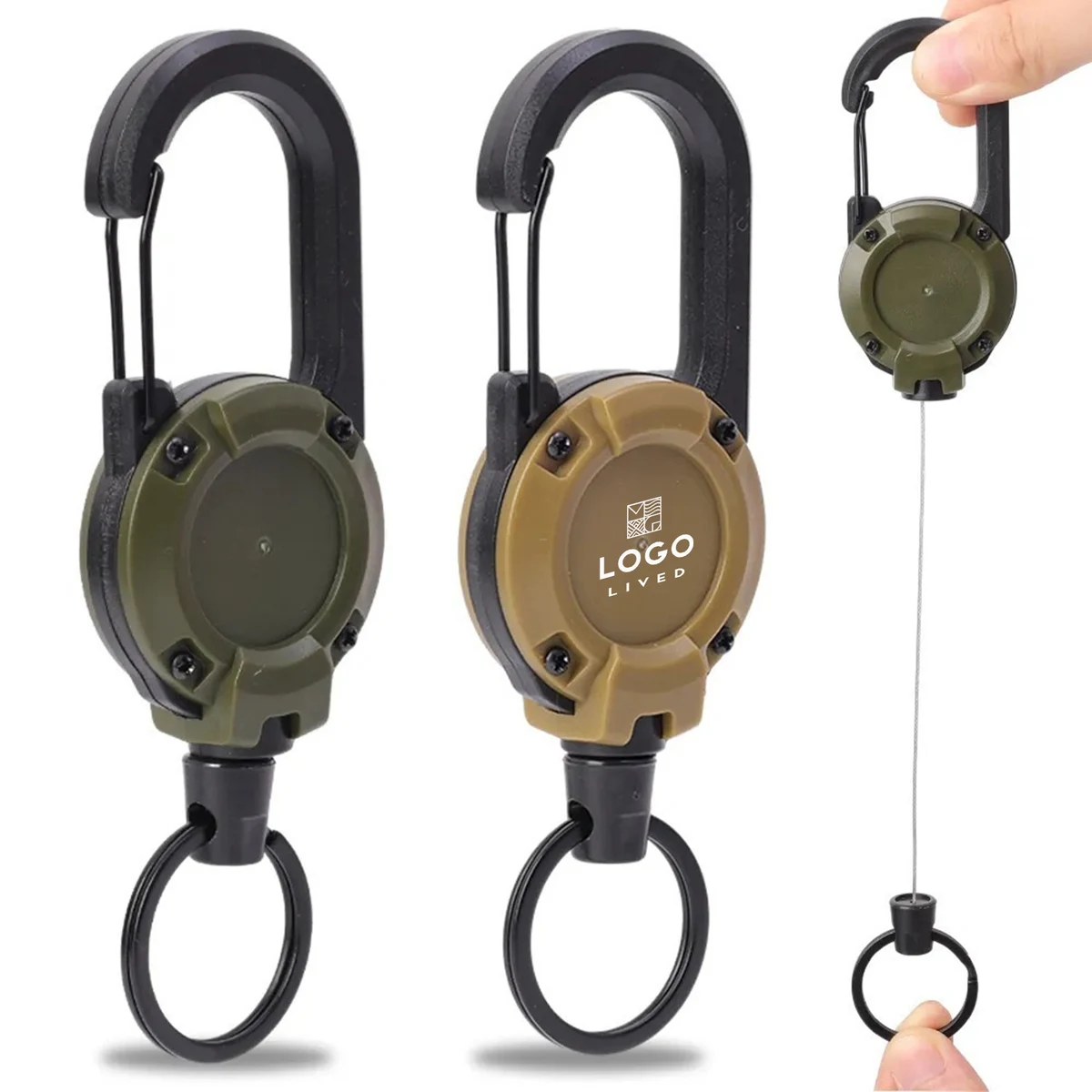 Outdoor Camping Hiking Carabiner Retractable Carabiner Keychain 1