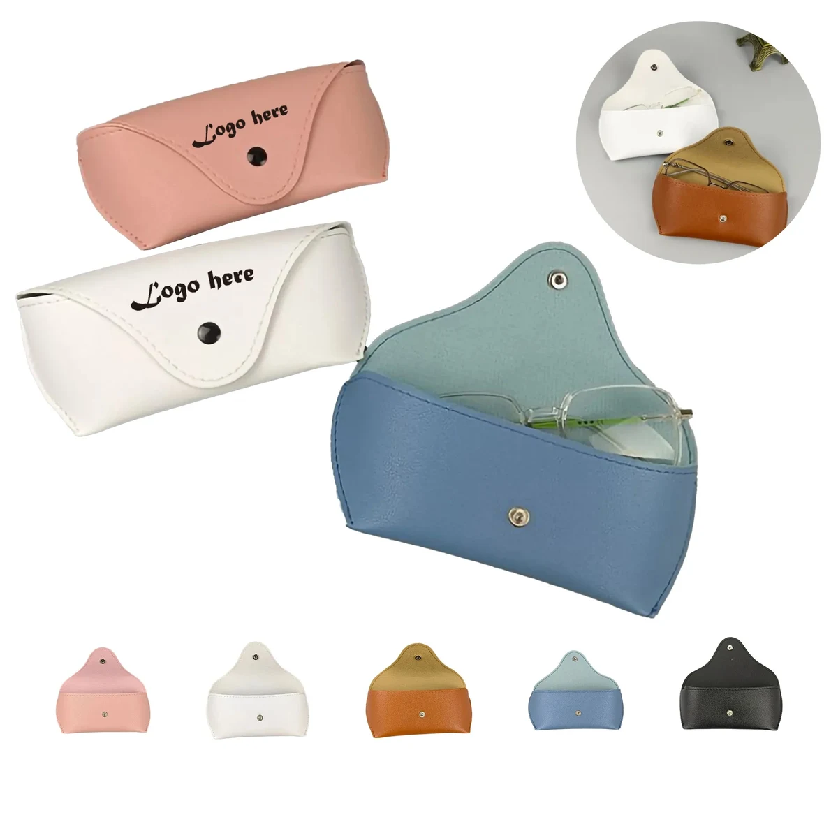 PU Leather Portable Durable Soft Slim Glasses Case/Bag MOQ50 1