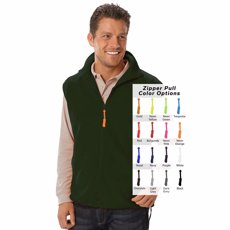 Custom Zipper Pull Polar Fleece Vest
