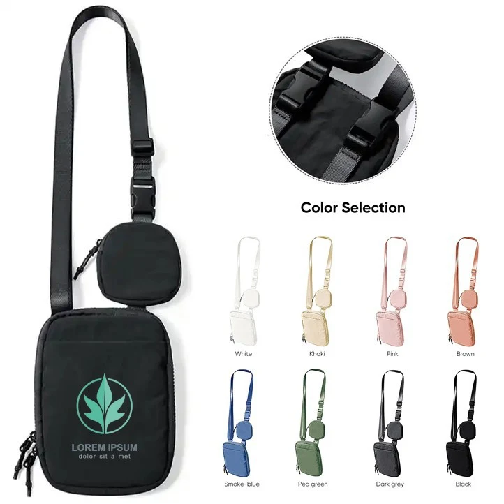 Nylon Crossbody Bag with Small Pouch Sling Bag with Adjustable Strap for Women Men 1