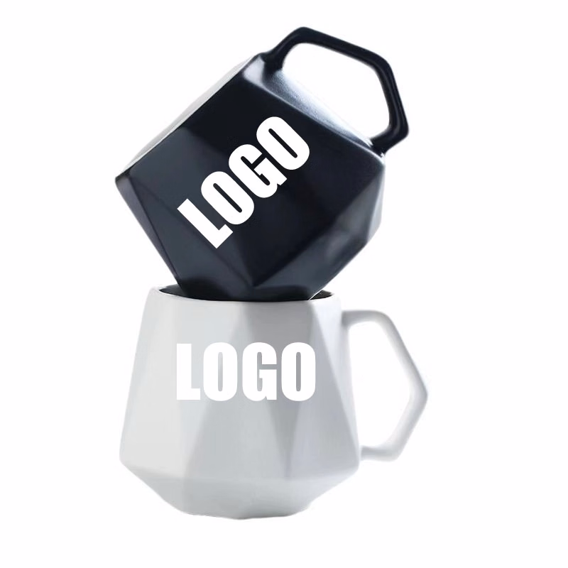 Custom 12 Oz Diamond-shaped design ceramic mug
