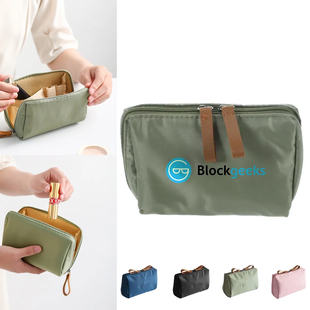Nylon Cosmetic Toiletry Bag: Gold Zippers 1