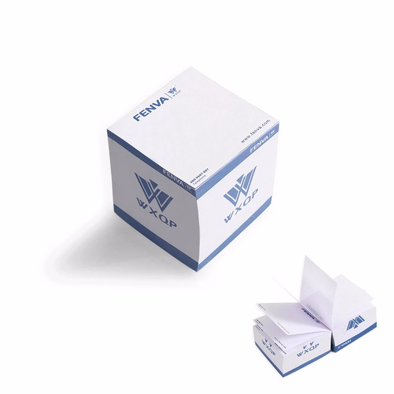 Sticky note cube with side imprints