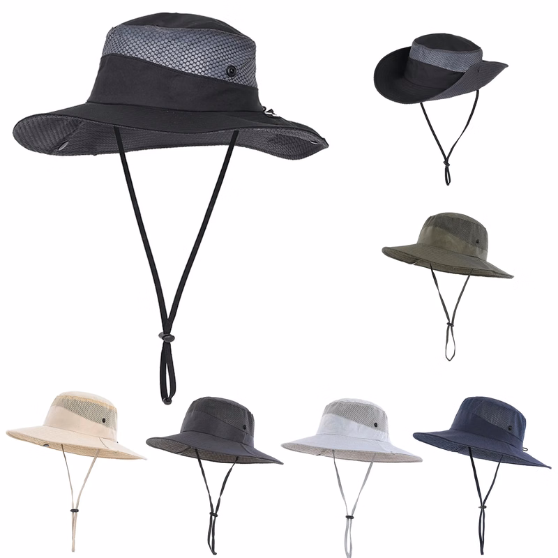 Summer Sun Hats Fishing With Wide Brim Breathable Mesh