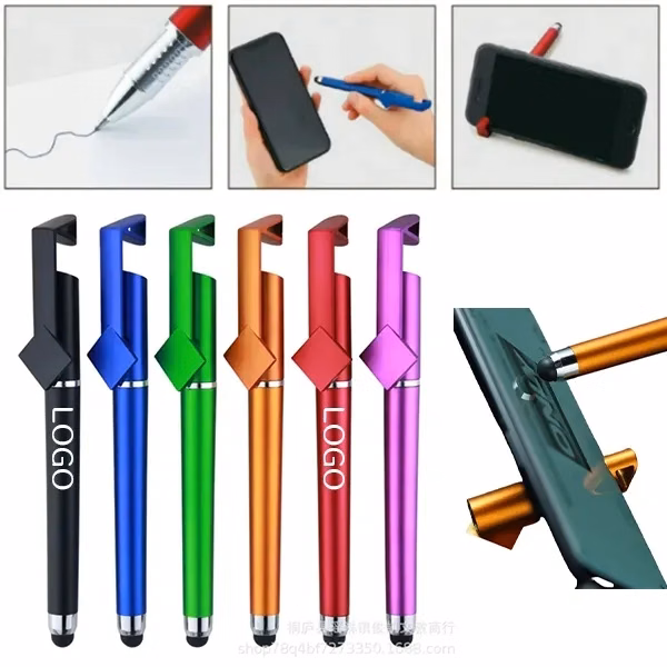3-In-1 Phone Stand Stylus Pen with Multi-Function Ballpoint