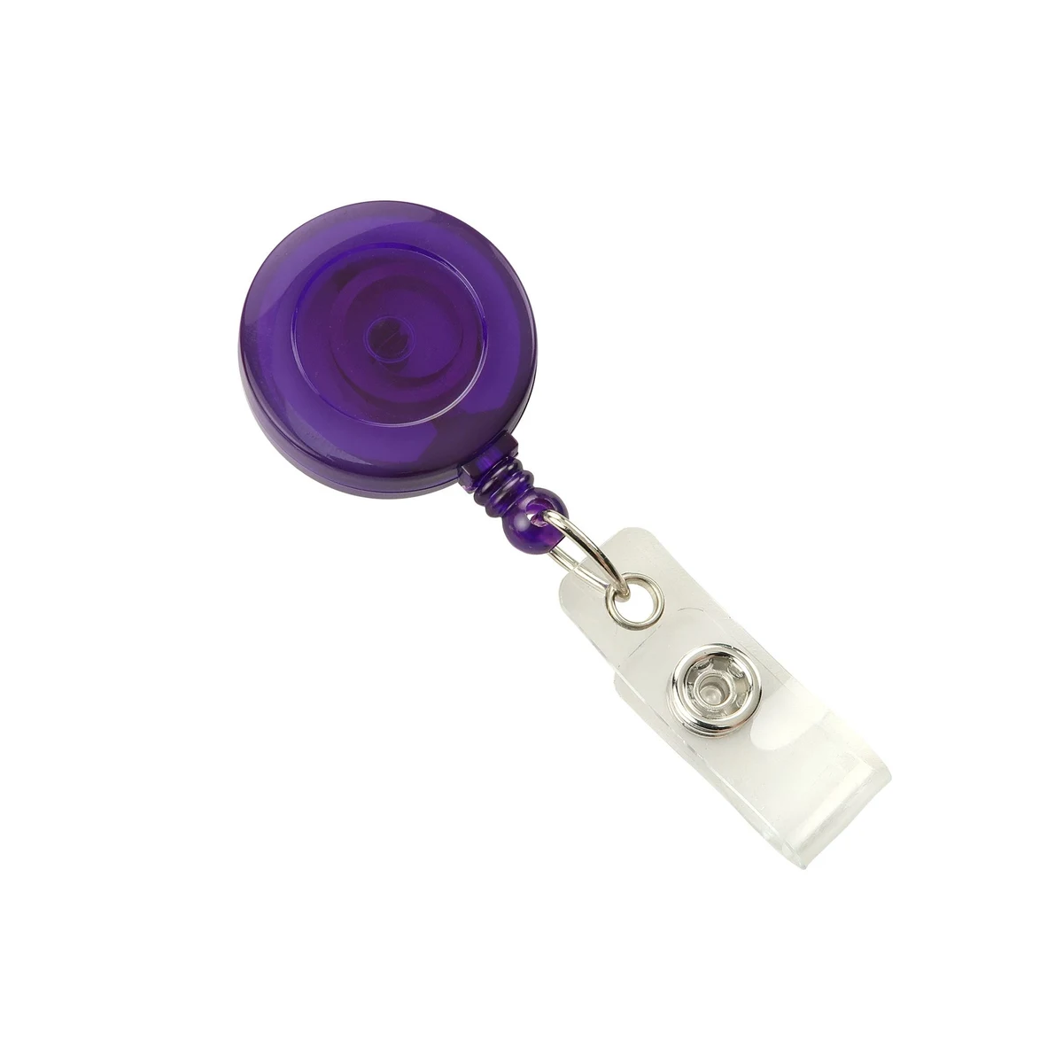 Round Translucent Plastic Badge Reel (Purple) 1