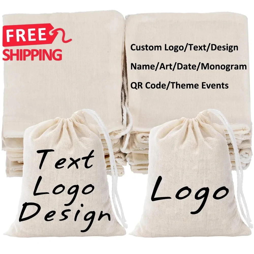 Muslin Cotton Drawstring Gift Bag 1