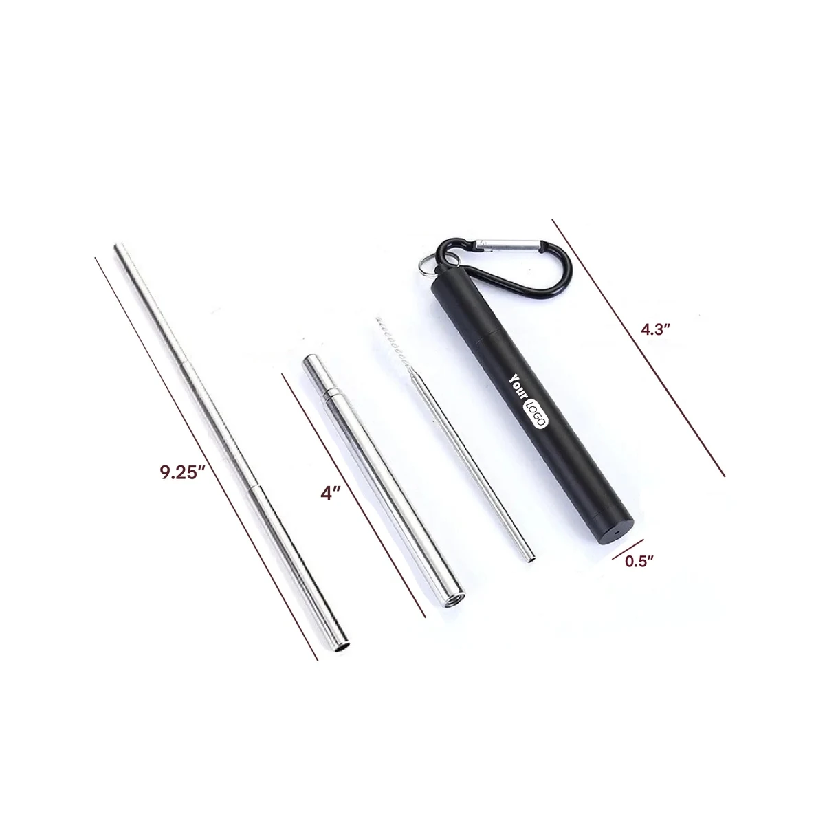 Telescopic Stainless Steel Straw Kit MOQ 50PCS 1