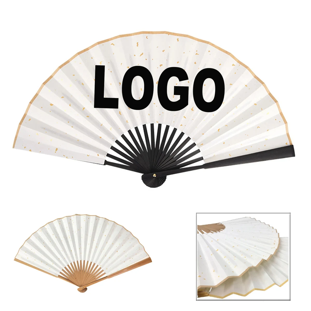 Disposable Paper Bamboo Fan 1