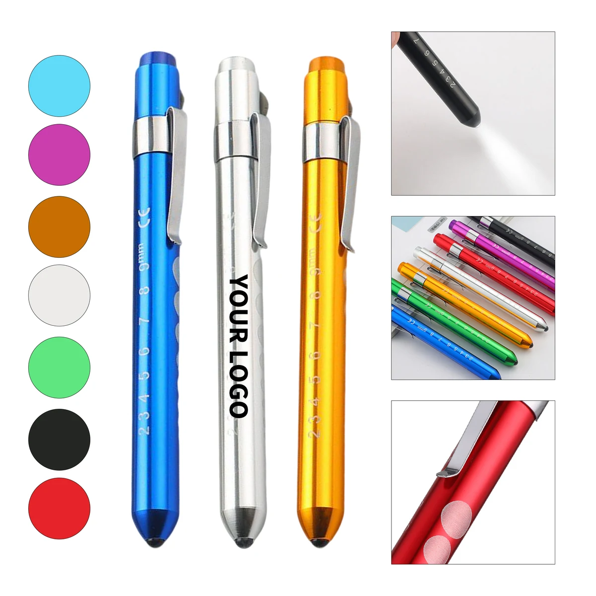 Aluminum Alloy Medical Penlight With Pupil Gauge 1