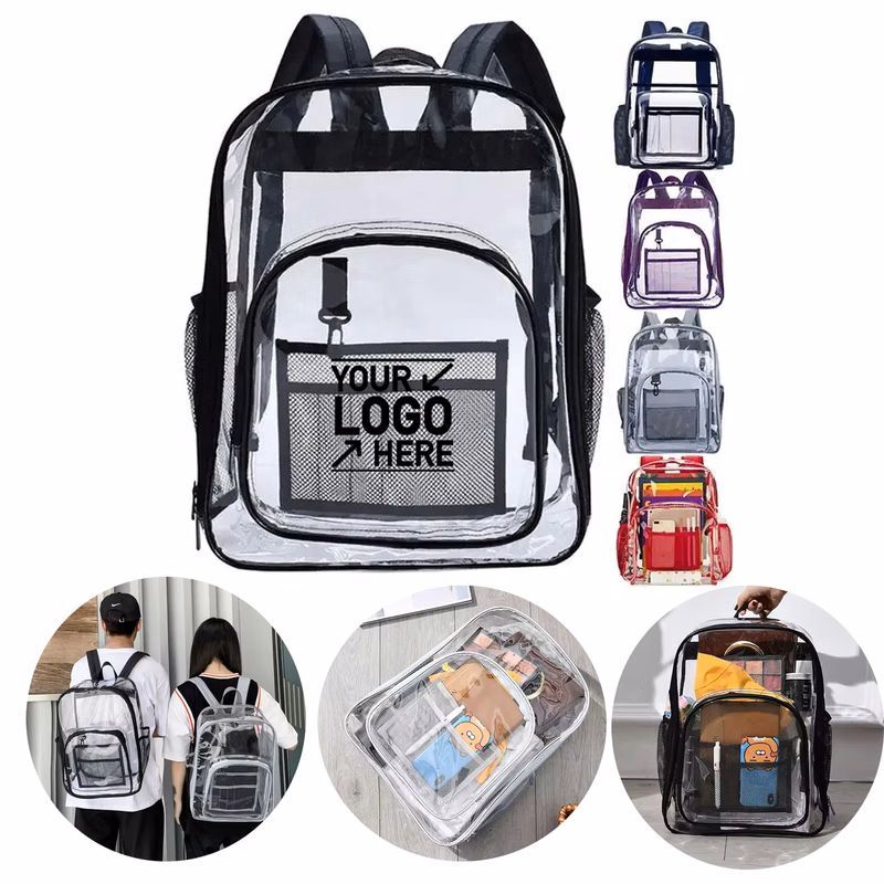Clear Backpack Heavy Duty Clear Bookbag Large See Through Backpack for College Work Travel