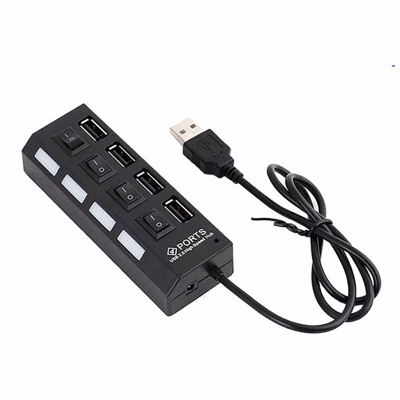 4-Port USB 2.0 Hub with Individual LED Power Switches