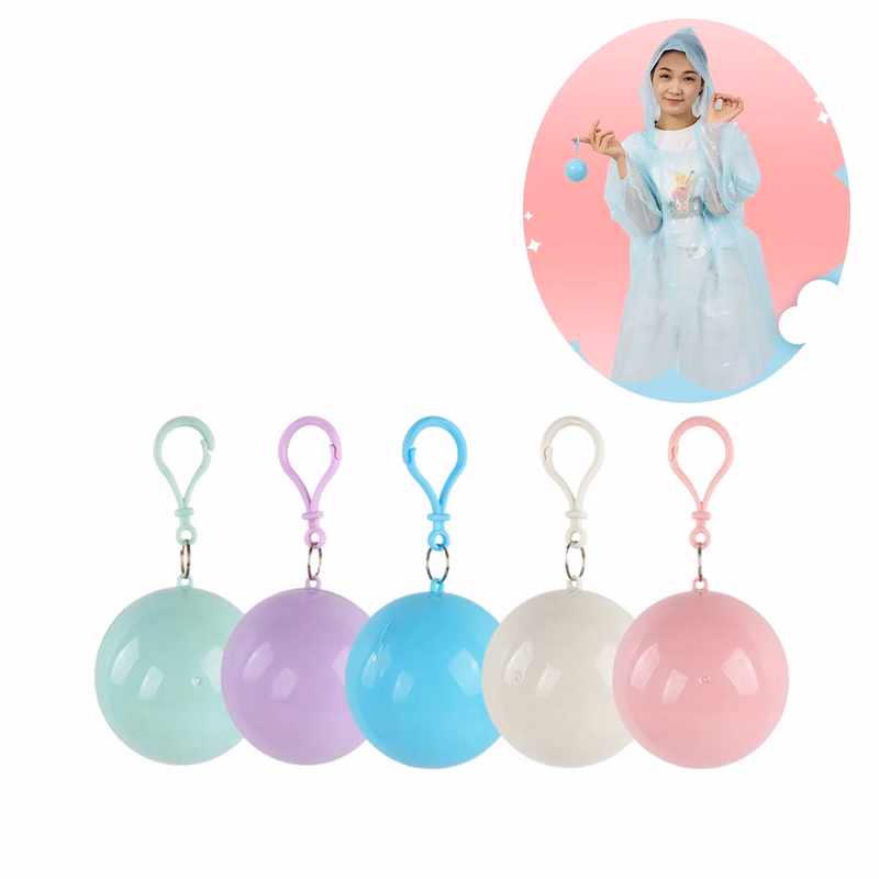 Disposable Portable Raincoats Hooked Poncho Ball