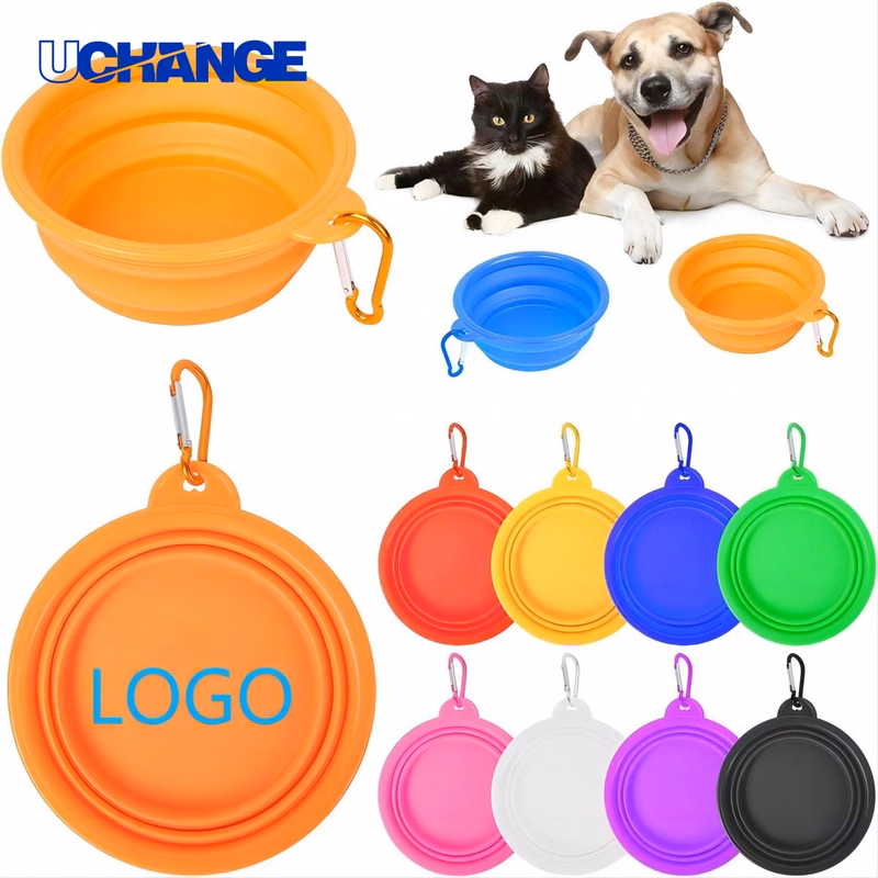 Collapsible Pet Dog Bowl With Carabiner for Travel