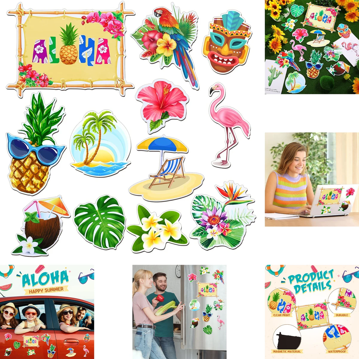 12 pieces Magnetic Decals Decorative Funny Fridge Stickers 1