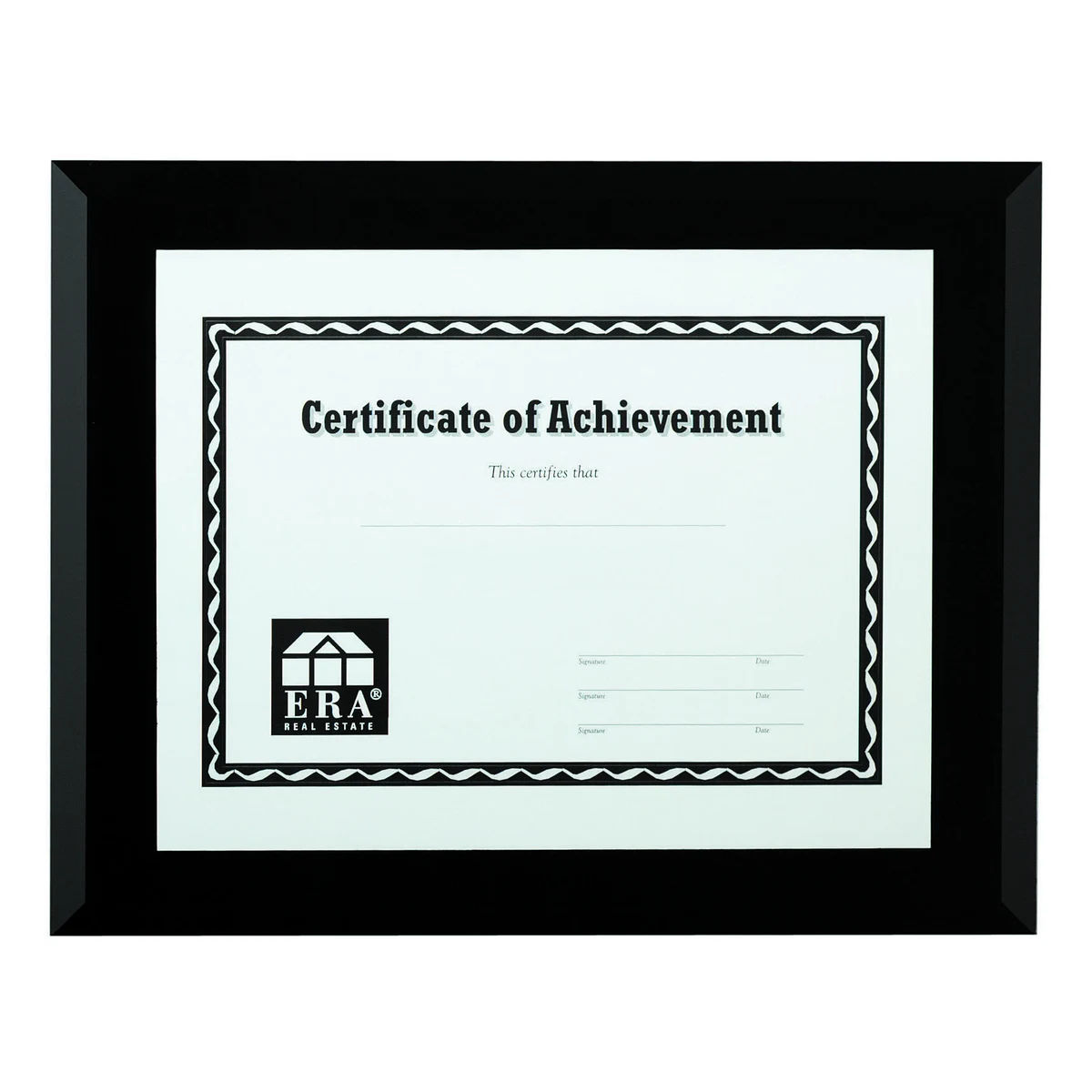 Beveled Black Glass w/Certificate Holder 1