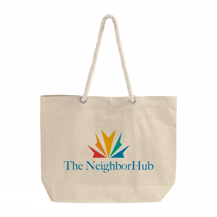 Bayshore Rope Handle Beach Tote Bag 1