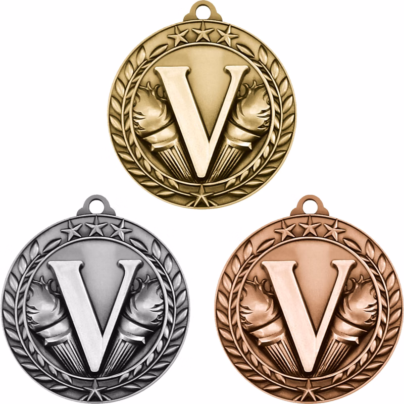 Stock Small Academic & Sports Laurel Medals: Victory