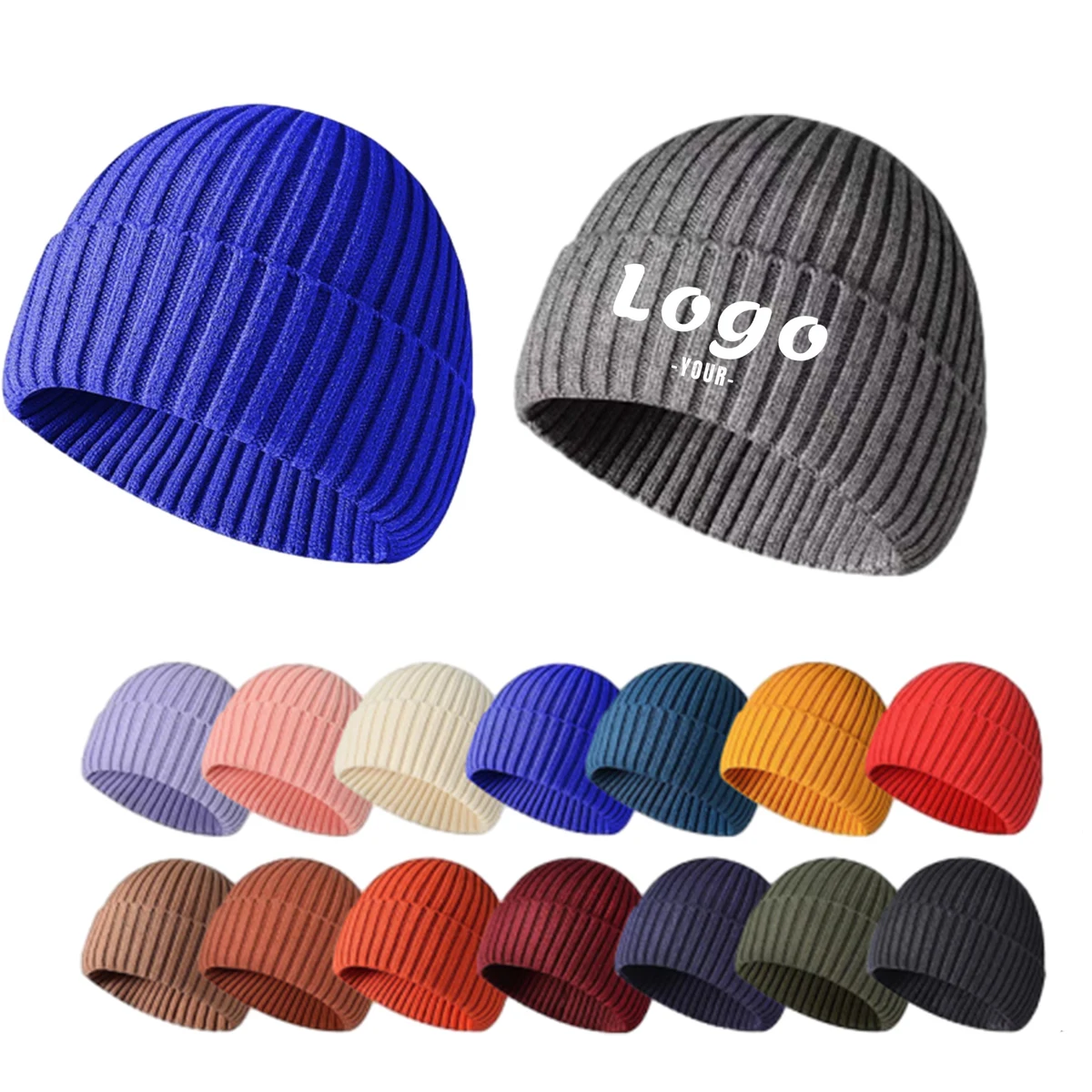 Embroidered Knit Beanie Winter Hats 1