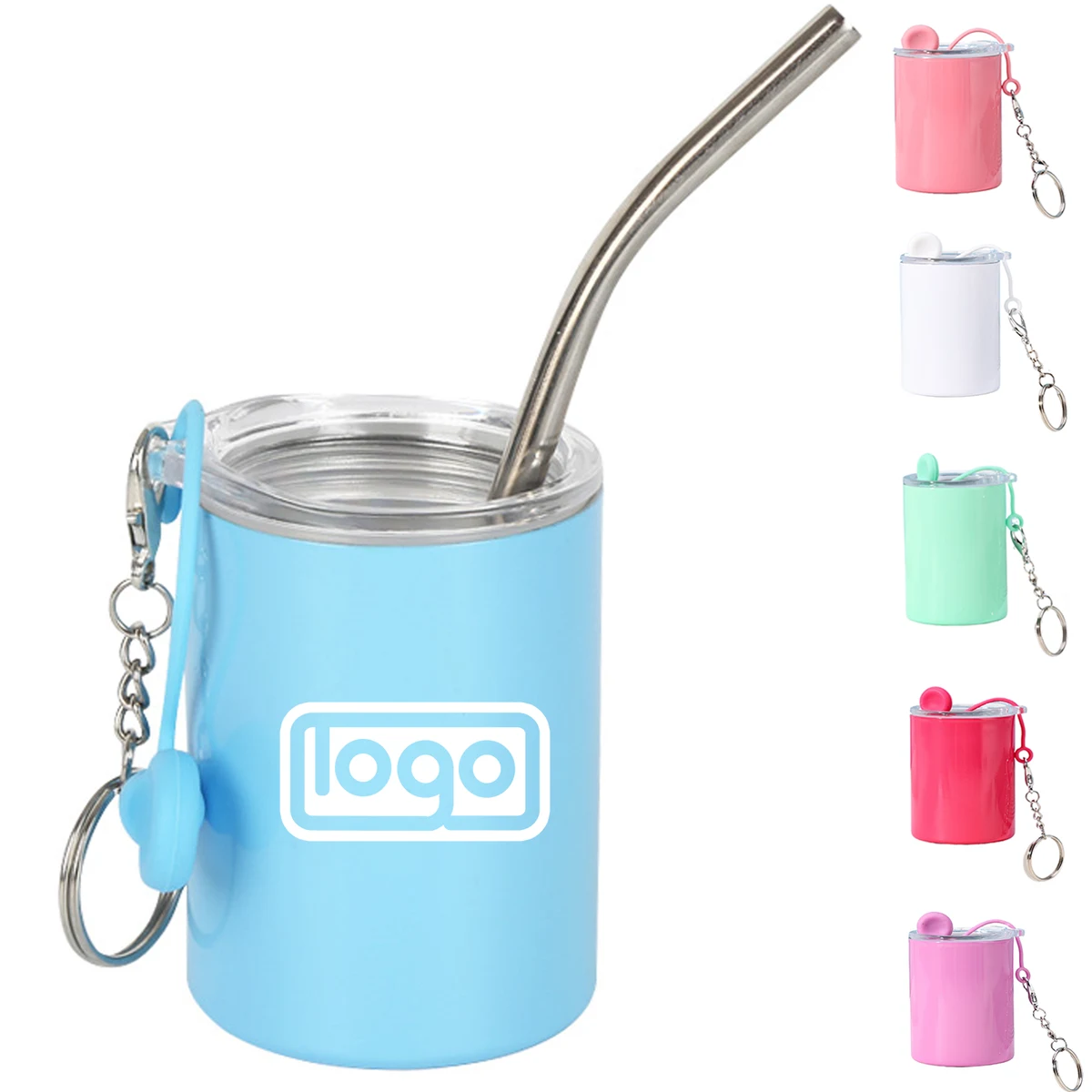 3oz Mini Tumbler Sublimation Shot Glass w/ Straw Lid 1