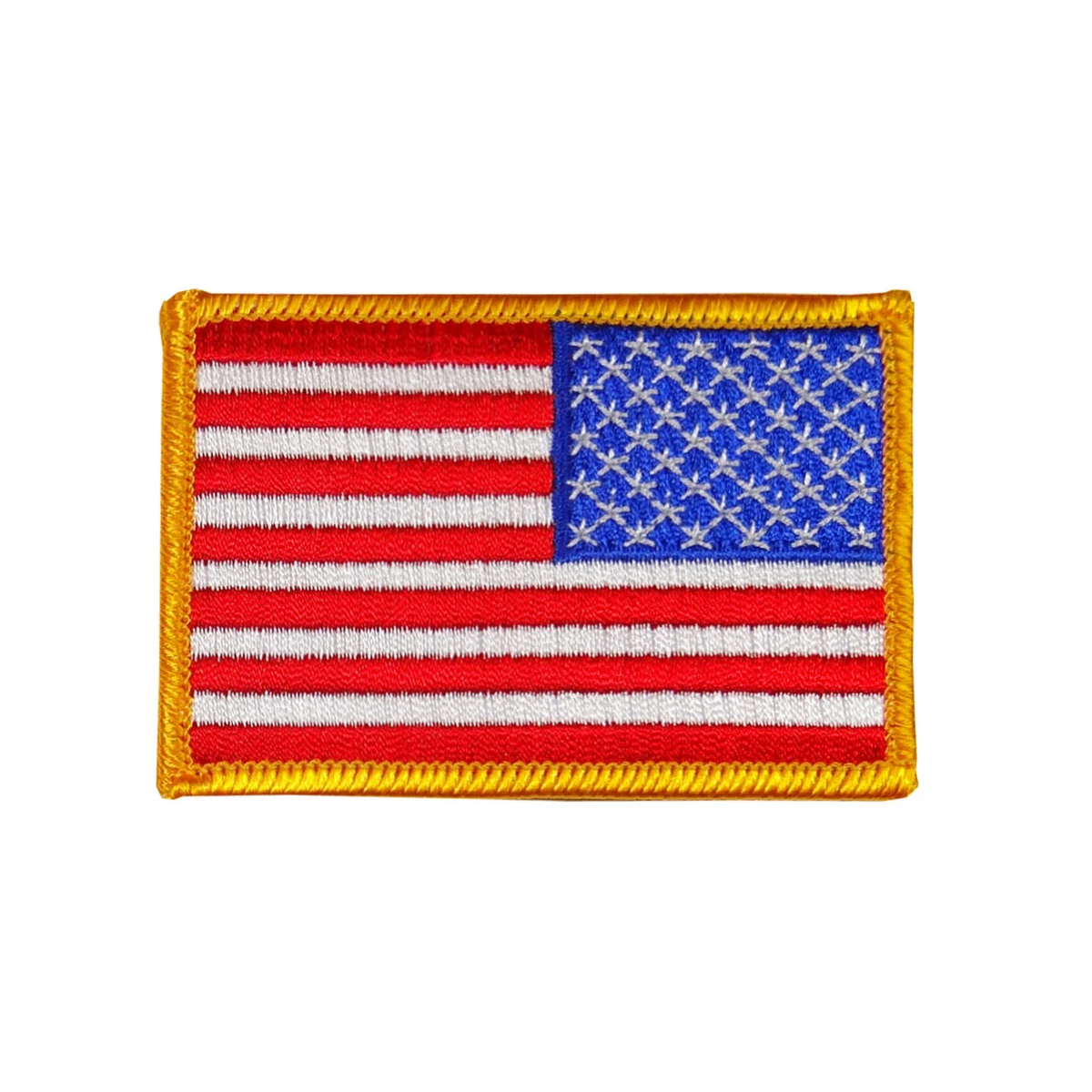 USA - American Reversed Flag Embroidered Patch - Gold Border - 2" x 3" - EAF-3-Gold 1