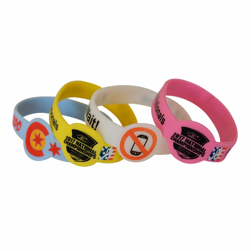 1/2 Inch Figured Silicone Wristband Keychain
