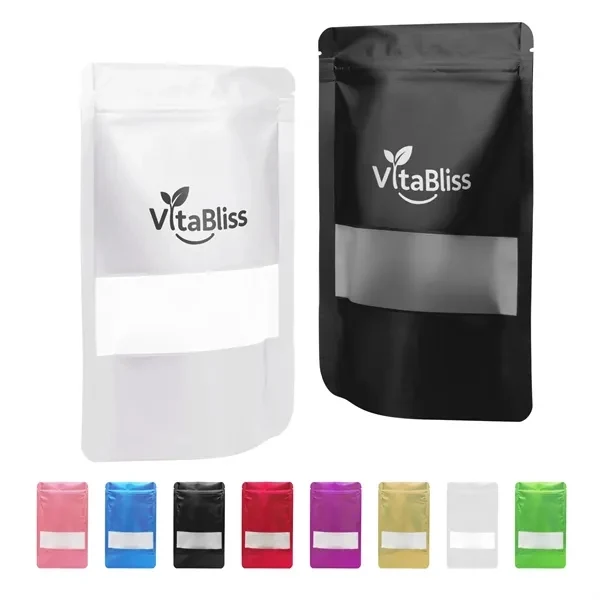 Custom Stand Up Aluminum Food Bag With Clear Window — Premium Ziplock Food Packaging 1