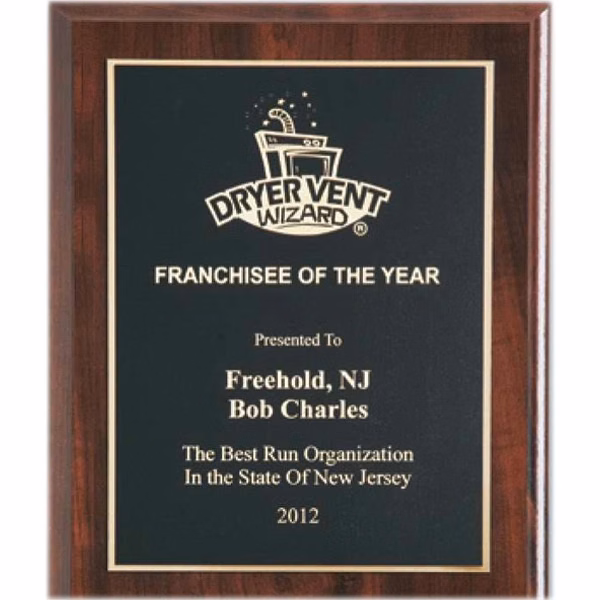 Cherry Finish Plaque W/ Black Plate