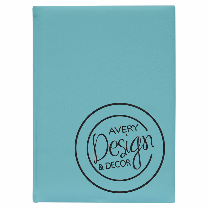 7" x 9 1/2" Teal Leatherette Sketch Book-Unlined Paper