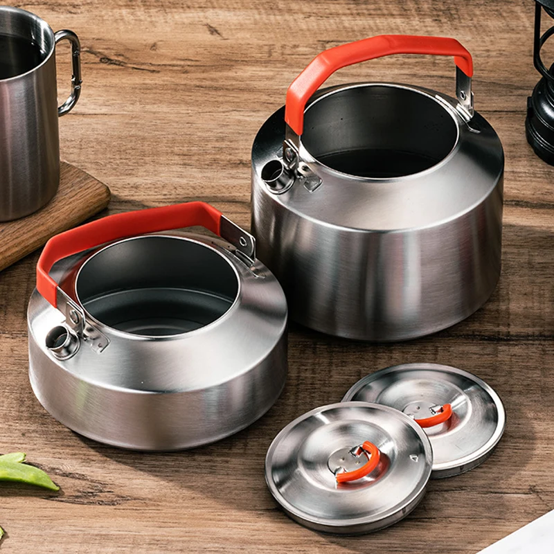 304 stainless steel outdoor kettle portable tea camping picnic food grade open flame mini kettle 1