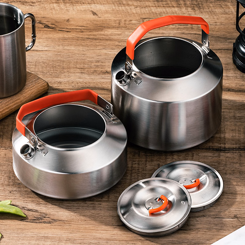 304 stainless steel outdoor kettle portable tea camping picnic food grade open flame mini kettle