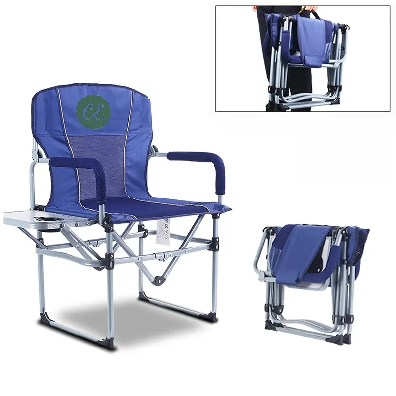 Heavy Duty Compact Camping Folding Mesh Chair with Side Tabl 1