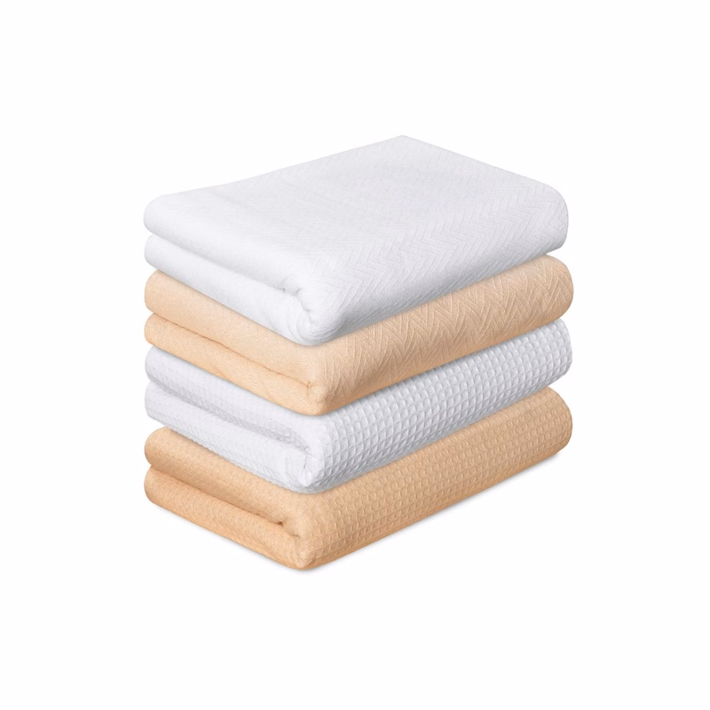 100% Cotton Herringbone Thermal Blanket, Twin, White
