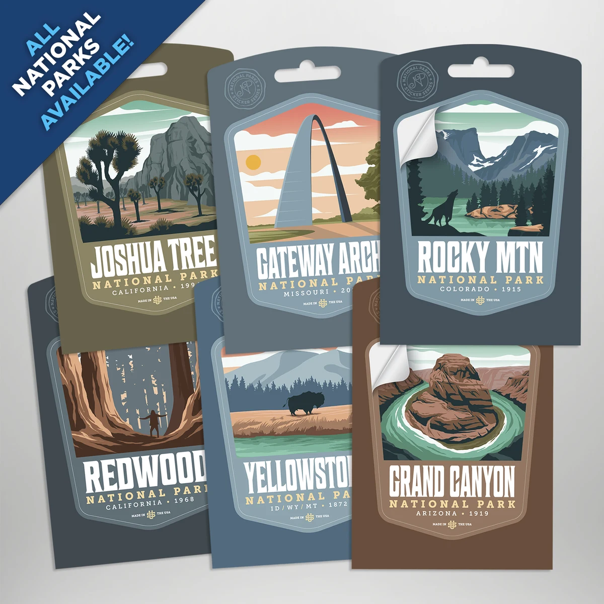 National Park - Permanent Outdoor Sticker - 3" x 4.5" 1