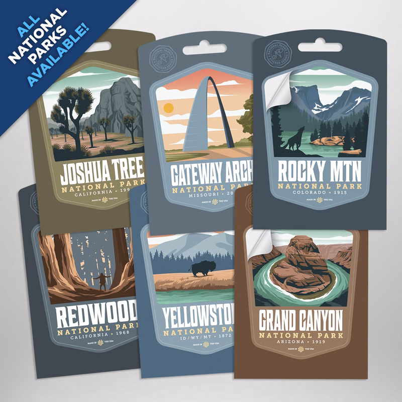 National Park - Permanent Outdoor Sticker - 3" x 4.5"