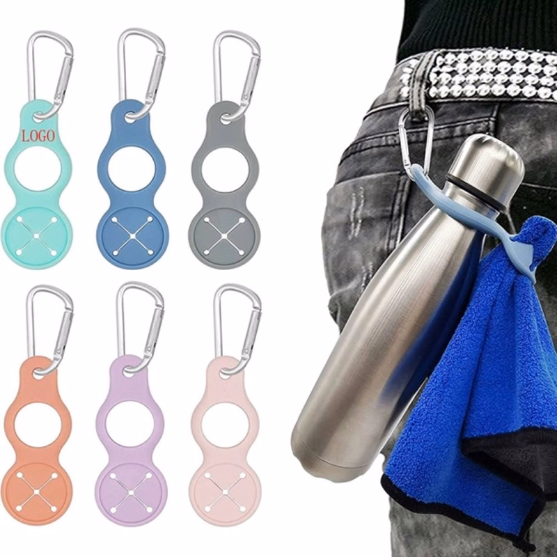 Silicone Water Bottles Carrier With Carabiner Clip