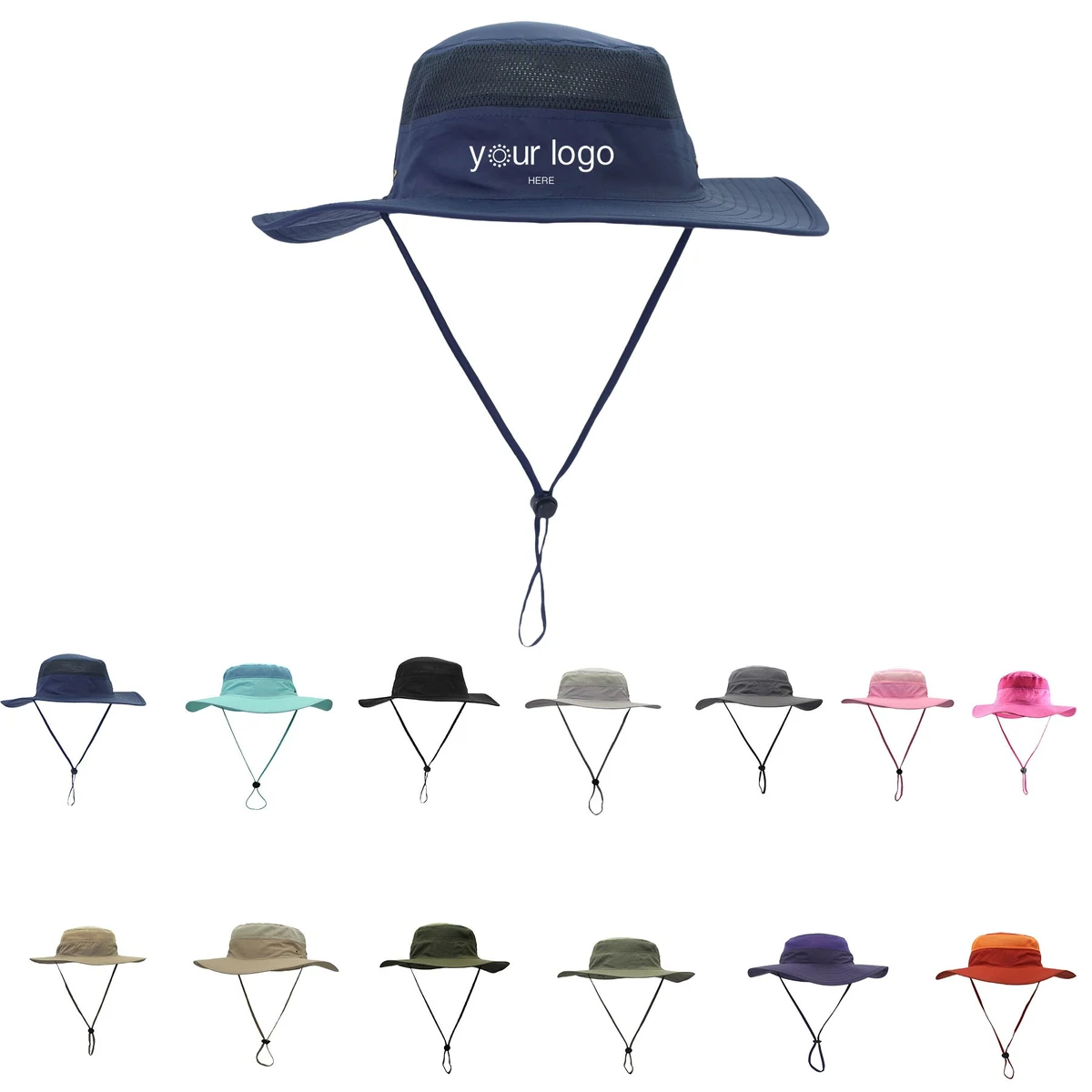 Adults Wide Brim Sunblock Bucket Hat 1