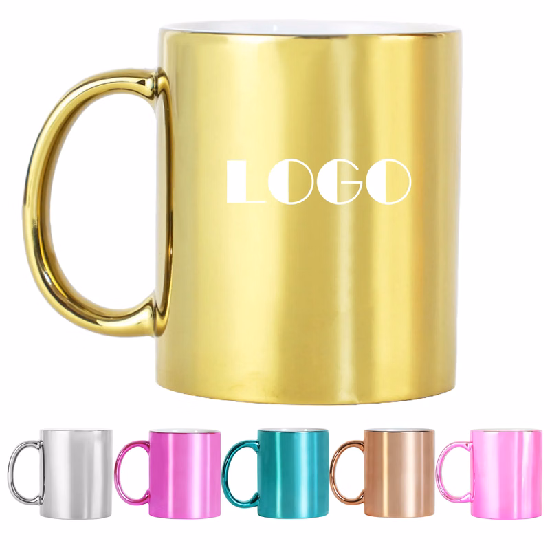 MOQ 20 12oz Electroplated Ceramic Coffee Mug Cup